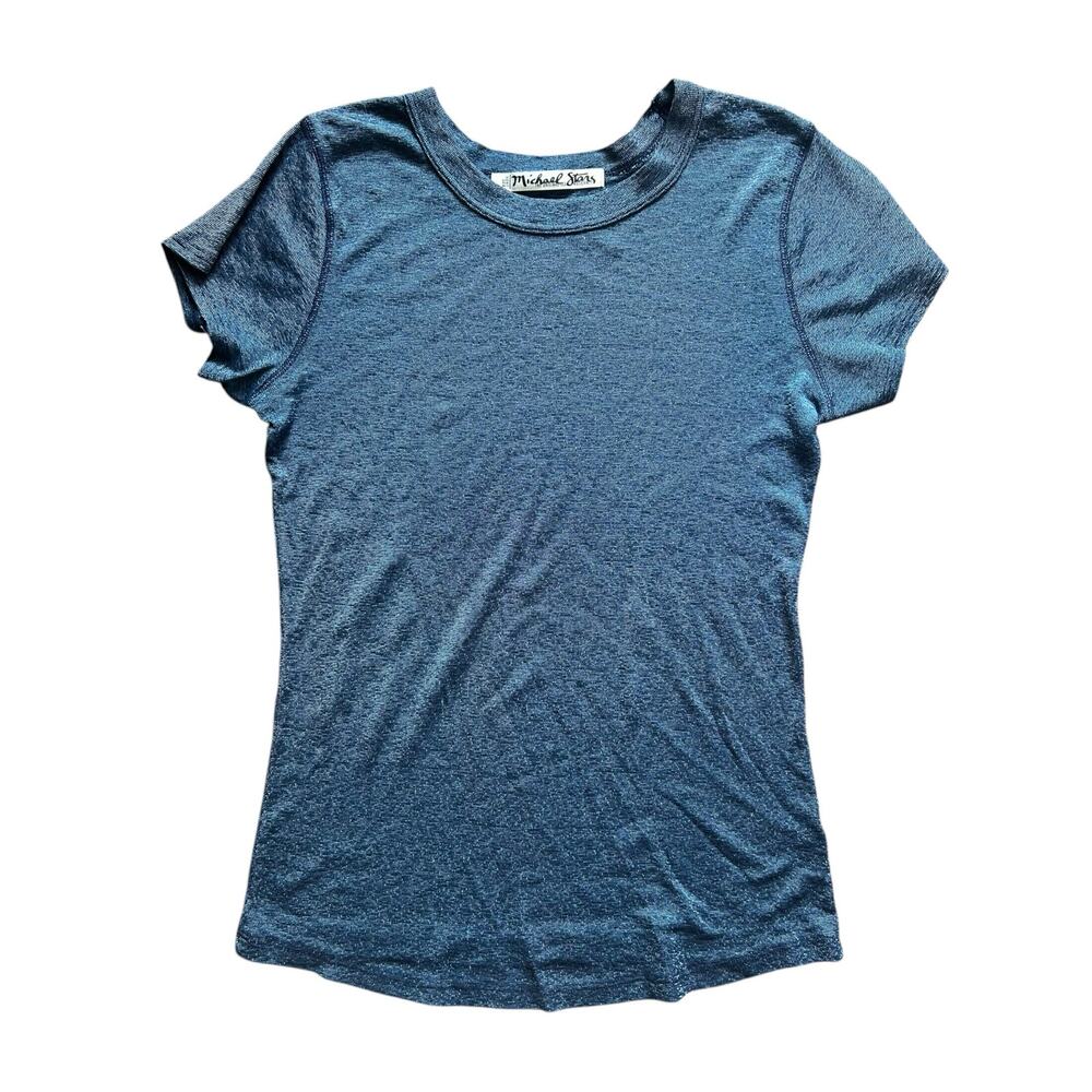 Michael Stars Women’s Maternity "One Size" Heathered Blue Crewneck Tee